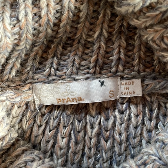 PRANA knit winter cowl neck sweater with scoop bottom - Picture 5 of 6